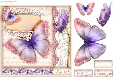 Vintage Music Butterfly Topper