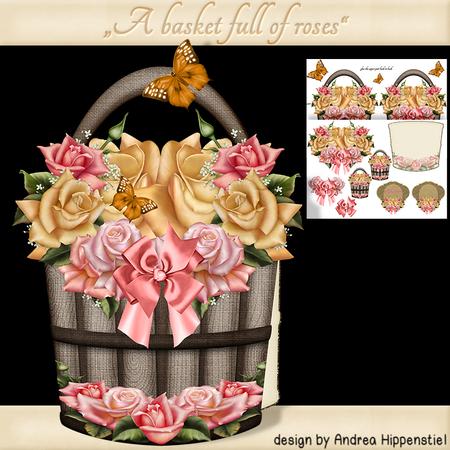 Basket Shape Yellow Roses Card