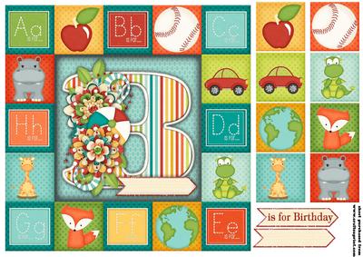7.5 x 7.5 Card Topper Colorful Birthday