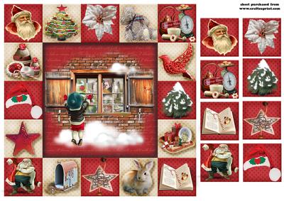 7.5 x 7.5 Card Topper Dear Santa