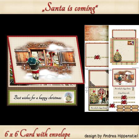 6 x 6 Inch Asymmetric Fold Christmas Card Miracle