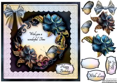 7.5 x 7.5 Card Topper Wonderful
