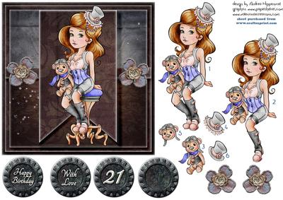 6 x 6 Card Topper Steampunk