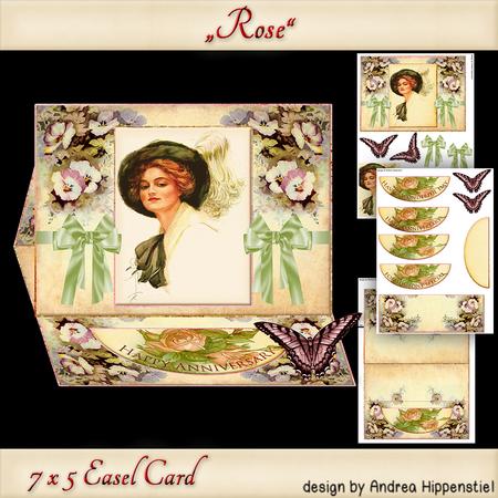 Easel Card 7 x 5 Rose Woman