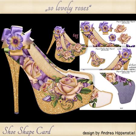 Shoe Shape Card Lilac Rose