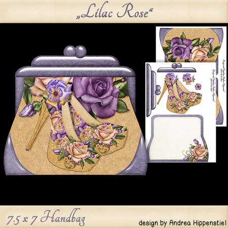 Handbag Shape Card Lilac Rose