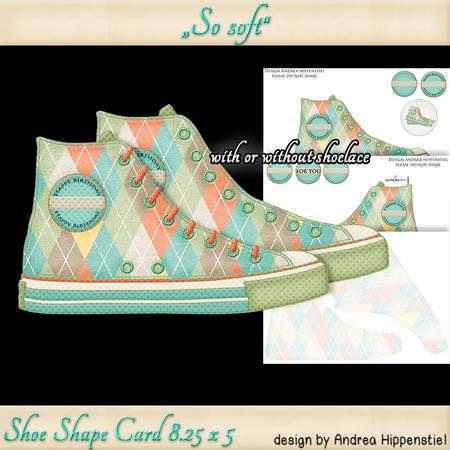 Sneaker Shoe Shape Card Birthday Softgreen