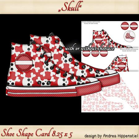 Sneaker Shoe Shape Skull Red