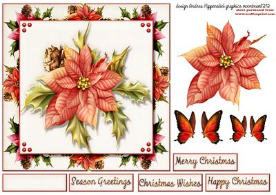 Cardtopper Clean and Simple Poinsettia