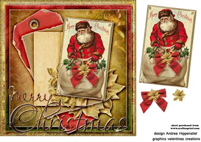 7.5 x 7.5 Card Topper Merry Christmas