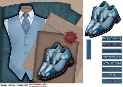 7.5 x 7.5 Card Topper Gentleman