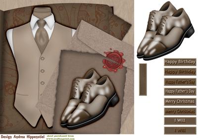 7.5 x 7.5 Card Topper Gentleman Brown