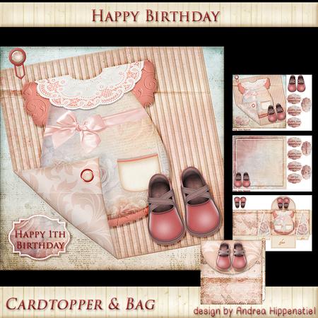 7.5 x 7.5 Card Topper with Bag Baby