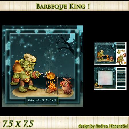 7.5 x 7.5 Card Topper Barbeque King
