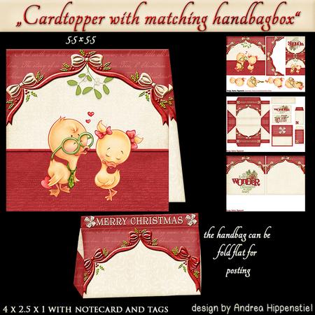 Cardtopper Christmas Couple with Bag, Notecard and Tags