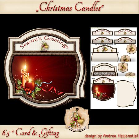 Shape Card with Gifttag Christmas Candles
