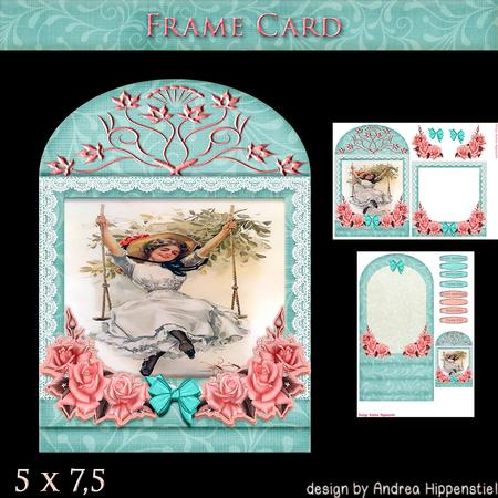 Wonderful Floral Frame Card Girl 1