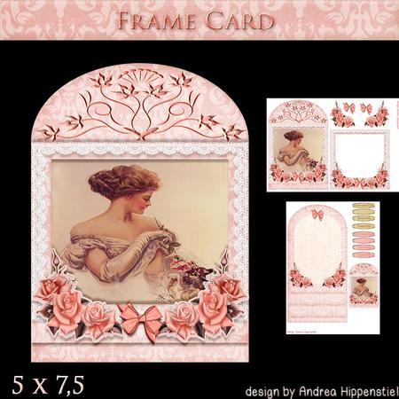 Wonderful Floral Frame Card Girl 2