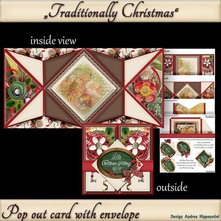 Pop Out Card Traditionally Christmas