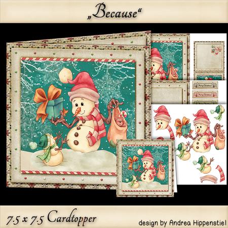 7.5 x 7.5 Card Topper Because