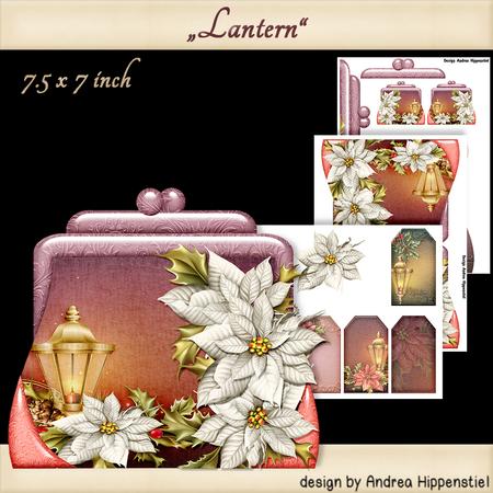 Handbag Shape Card Christmas White Poinsettia