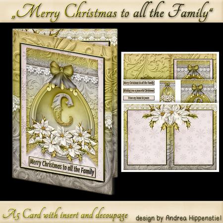A5 Card Christmas White Poinsettia