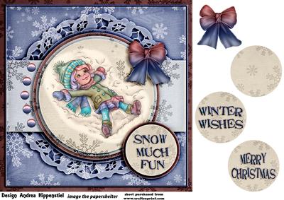 7. 5 x 7.5 Cardtopper Snow Angel