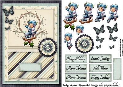 Card Topper Winter Greetings