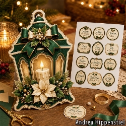 Shaped Card Lantern Green