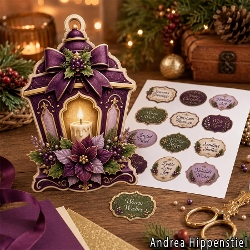 Shaped Card Lantern Dark Plump