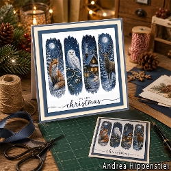 **Brushstroke** Christmas Card Winter Blue