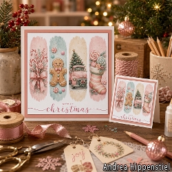 **Brushstroke** Christmas Card Sweet Pink