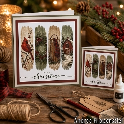 **Brushstroke** Christmas Card Cranberry