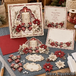 Candle Poinsettia Red