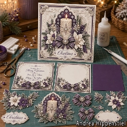 Candle Poinsettia Dark Purple