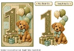 Number Card Birthday boy 1
