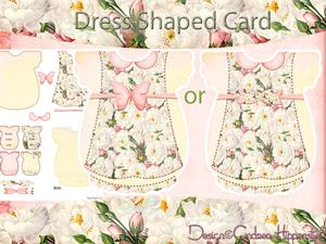 Dress Shaped Card White Rose