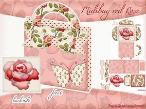 Midi Handbag Red Rose