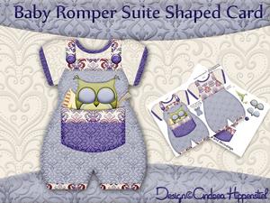 Baby Romper Shaped Card Green Owl