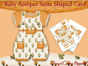 Baby Romper Shaped Card Yellow Roses