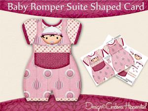 Baby Romper Shaped Card Baby Girl