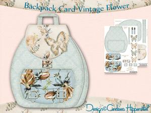 Backpack Card Vintage Flower