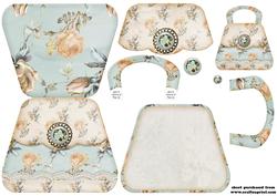 Handbag Card Vintage Flowers