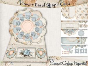 3D Flower Easel Card with Envelope Vintage