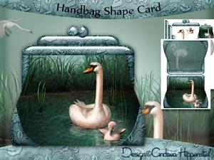 Handbag Shape Card Swan