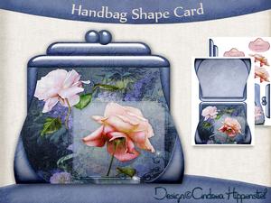 Handbag Shape Card Rose 2