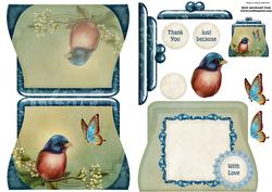 Small Handbag Shape Card Bird