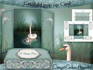 Gatefold Pop Up Swan