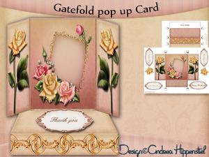 Gatefold Pop Up Yellow Rose
