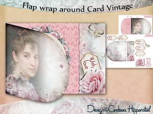 Flap Wrap Around Card Vintage